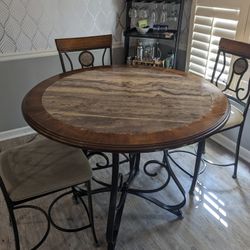 Round Table With Marble Inlay 