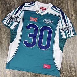 Supreme Sudden Death Football Jersey ‘Teal’ Brand New