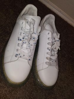 Alexander McQueen white,splatter blue