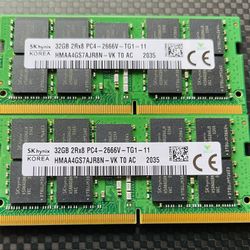 64gb of laptop memory ddr4 2666 in good working condition