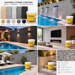 Natural stone coating for indoor & outdoor