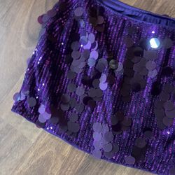 Purple Mini Skirt, Sequins Size Small Brand New!