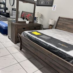 Rustic King Bedroom Set 🔥 Take It Home With Only $50 Down 