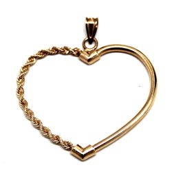 Ladies 10K Gold Heart Pendant