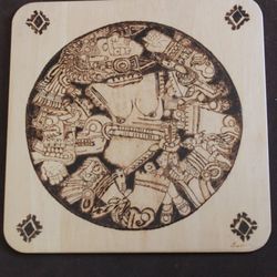 Aztec Goddess Mezica Pyrography