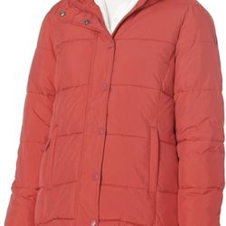 Amazon Essentials Women's Heavyweight Hooded Puffer Coat, XL, Red (3-10