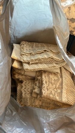Old-fashioned doily curtains