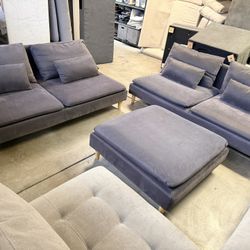 IKEA SÖDERHAMN Sectional Sofa – Gray – Modular + Ottoman(Delivery available)