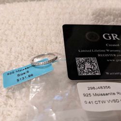Size 6 925 Moissanite Band Ring