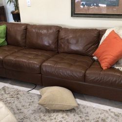 9 Ft Canadian  Leather Sofa