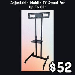 NEW Adjustable Mobile TV Stand For Up To 80: njft 