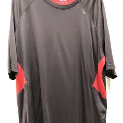 Reebok Gray and Red Active Wear T-Shirt Size XL