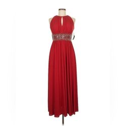 Red R&M Richards Halter Maxi Dress 