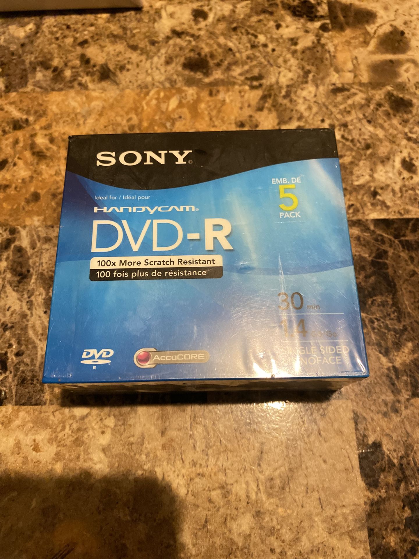 Sony Handycam 5 Pack Video Camera DVD-R 1.4 GB 30 Minute Single Sided Sealed