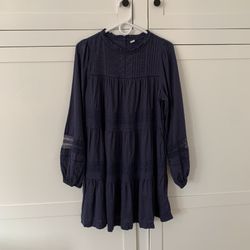 Old Navy Blue Cotton Pintuck Clip Dot Lace Tiered Mini Swing Long Sleeve  Dress for Sale in Westchester, CA - OfferUp