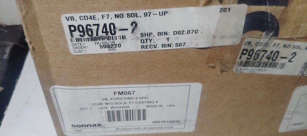 Sonnax FM067 Remanufactured Valve Body Without Electronic Solenoids Pack