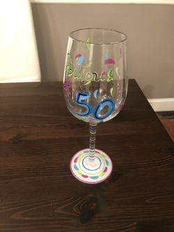 Fabulous at 50 wine glass 