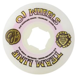 OJs 53mm Team Line Original White Purple/Yellow Hardline 99a Duro Skateboard Wheels