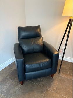 Real leather recliner chair reclining