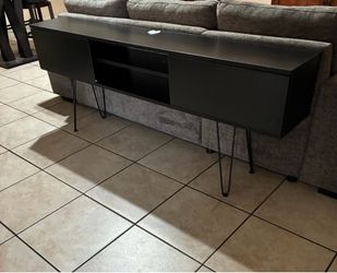 Black Tv stand with Hairpin Legs — Modern Vibes ( fits 82 inch tv)