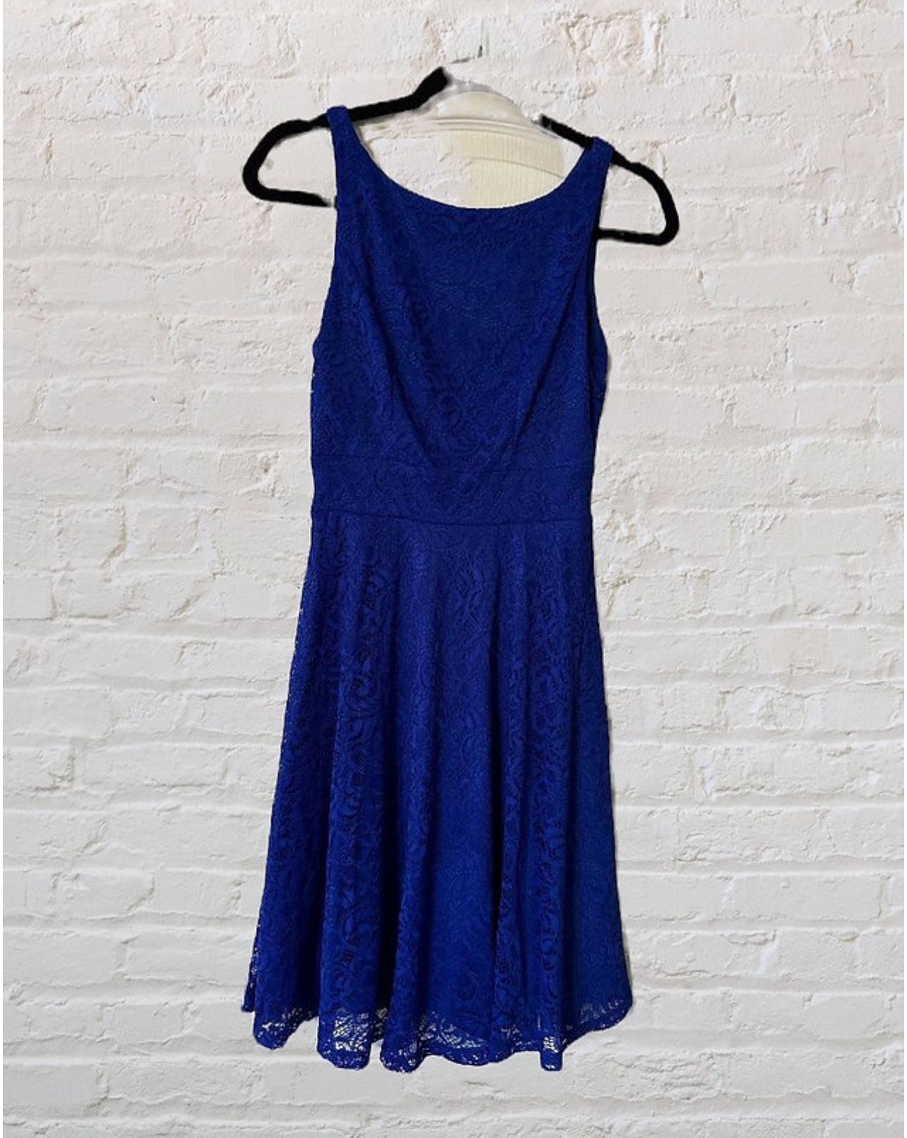 Brand New Size (Small) Royal Blue Elegant Lace Tank Dress, Sleeveless Casual Dress