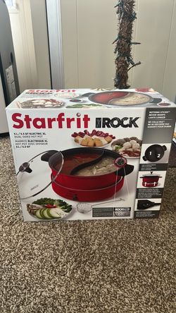 Starfrit The Rock XL Dual-Sided Electric Hot Pot - 5L - Rock.Tec Non-Stick - Variable Temperature Control - 1500W