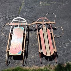 2 Vintage sleds for $40