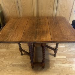 Absolutely Gorgeous Antique 1800’s Barley Twist Drop Leaf Solid Wood Dining Table