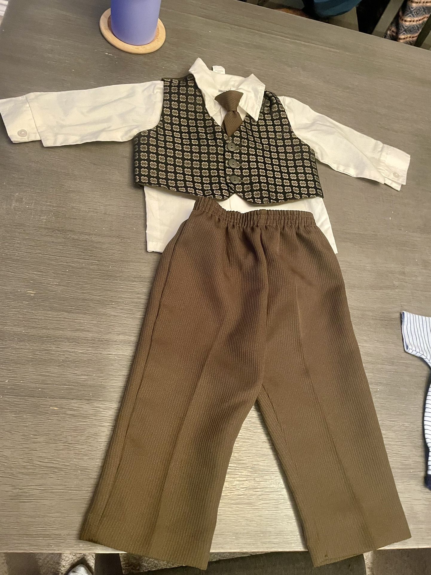 Baby Boys 4 Piece Suit - Brown
