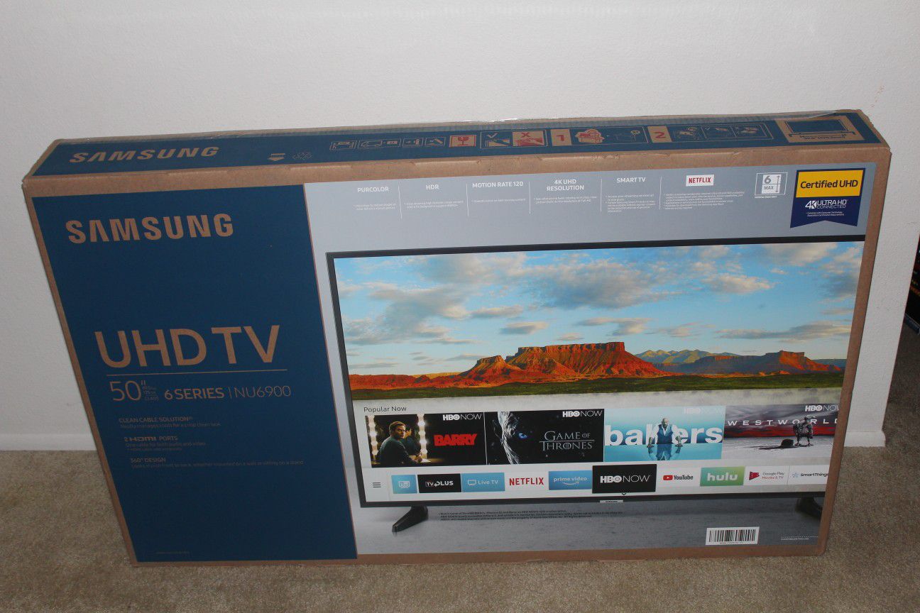 Samsung NU6900 6 Series UN50NU6900 50" 2160p CERTIFIED UHD LED Internet TV. Condition is New still in box never used.