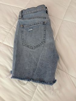 Light Wash Distressed Denim Cut-Off Shorts