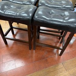 Set Of 4 Padded Stools