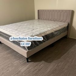Queen size bed frame and mattress
