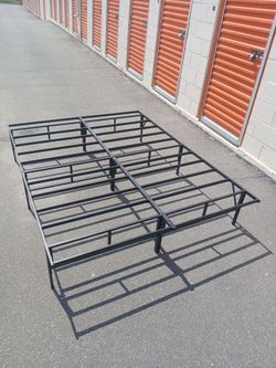 Queen size black metal bed frame