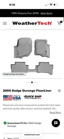 2004 dodge Durango WheatherTech floor mats (Front and middle row)