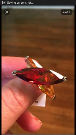 Garnet citrine sterling silver ring