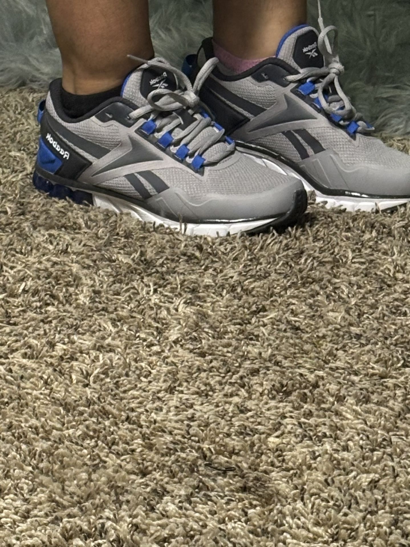 Grey & Blue Reebok Tennis Shoes