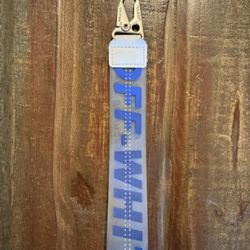 Off-White Blue Steel Clasp Keychain