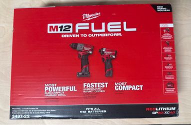 M12 FUEL 12-Volt Lithium-Ion Brushless Cordless Hammer Drill and Impact Driver Combo Kit w/2 Batteries and Bag (2-Tool)