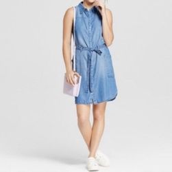 Womens XS Denim Shirt dress-Decatur And Tropical