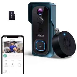 WiFi Video Doorbell Camera,  1080P Wireless Doorbell Camera with Indoor Chime, Motion Detection, Night Vision, IP65 Waterproof, 2-Way Audio, 32GB Prei