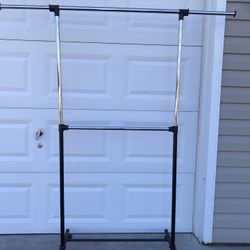 Metal Clothes Rack with Wheels