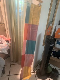 Colorful Color Block Curtain – Pink, Teal, Yellow & Orange