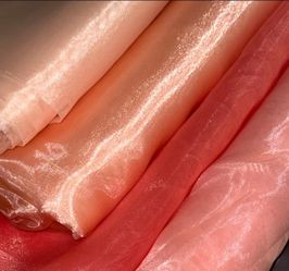 Coral/ Peach Organza Sheer Fabric