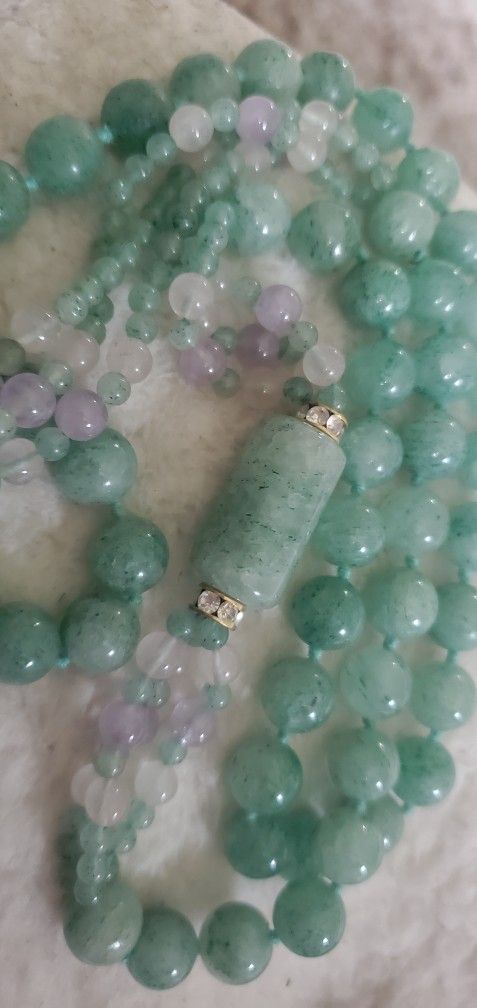 Long Aventurine Stone Necklace