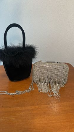 Evening purses ( Aldo Sparkle Clutch& Vintage Feather Satin Bag