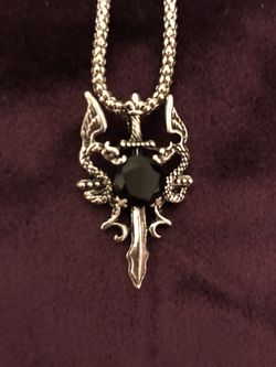 $15.00 New stainless steel gothic dragon pendent and chain!