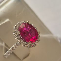 RUBY Colored GEMSTONES Tacori Halo RING 