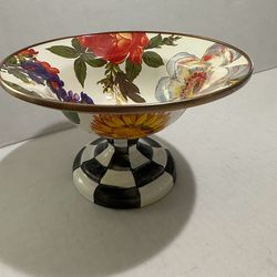 MacKenzie-Childs white flower market small compote