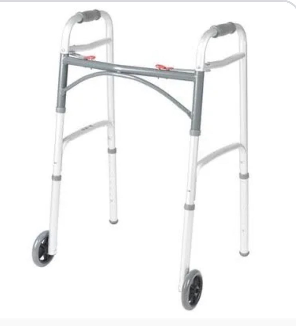Drive Medical PreserveTech Deluxe Two Button Folding Walker with 5" Wheels